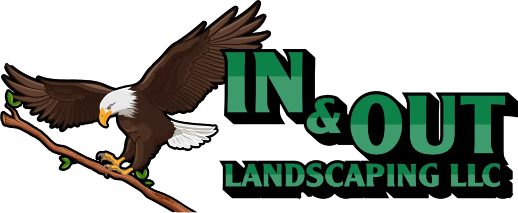 in and out landscaping logo