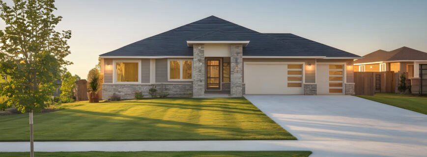 Landscaping professional mowing a residential property in Darien, CT